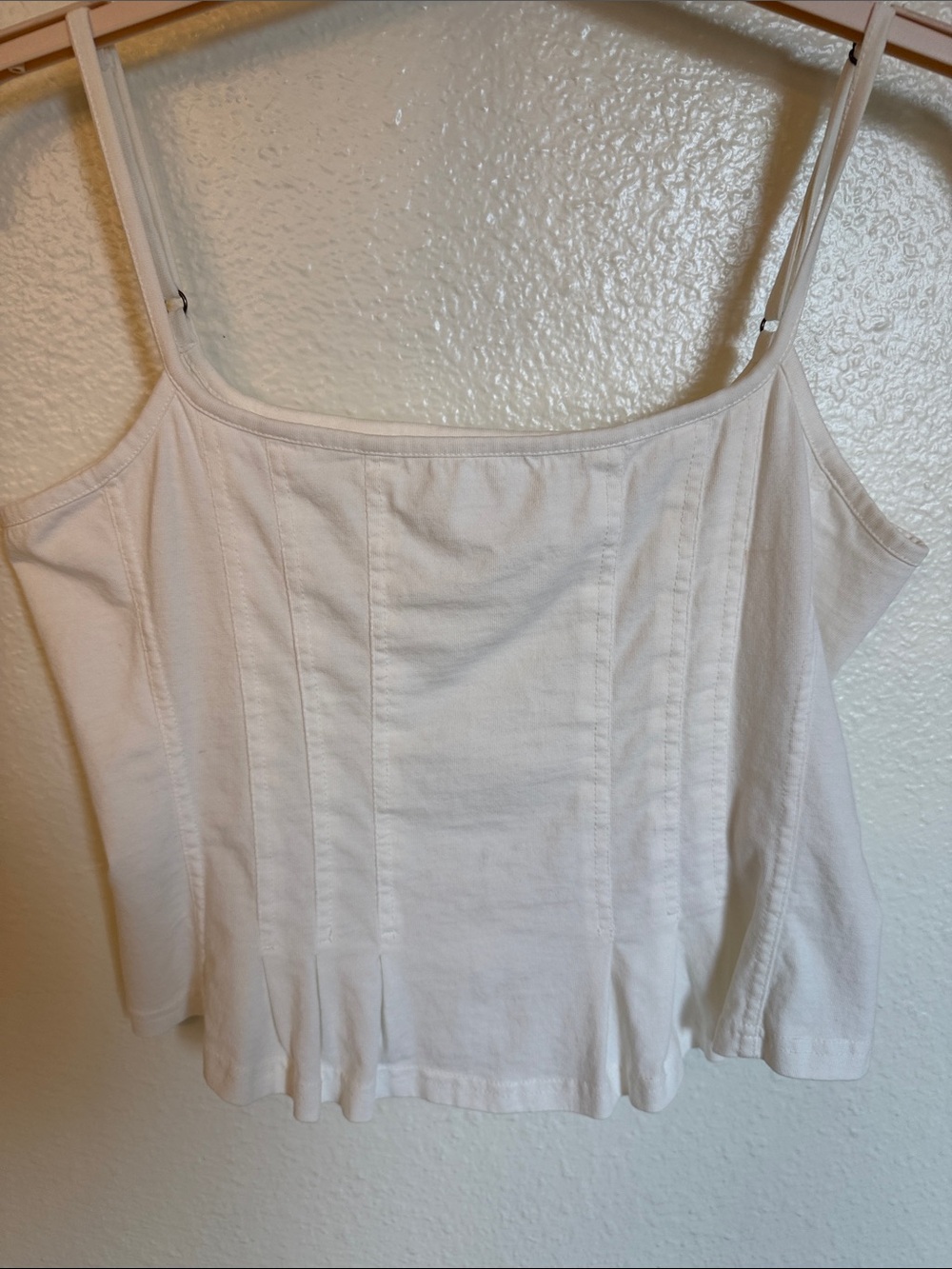 Women’s Pilcro (AnthropologieWhite Spaghetti-Strap Camisole with Panel Detailing